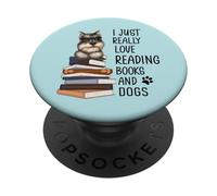 Mi piace molto leggere libri e cani Schnauzer carino PopSockets PopGrip Adesivo