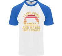 Mi Piace Mucche & 3 People Divertente Sarcastico Slogan DA UOMO S/S T-Shirt