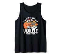 Mi Piace Quando suoniamo l'ukulele Insieme Retro Sun Canotta