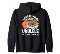 Mi Piace Quando suoniamo l'ukulele Insieme Retro Sun Felpa con Cappuccio