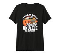 Mi Piace Quando suoniamo l'ukulele Insieme Retro Sun Maglietta Premium