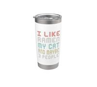 Mi piace ramen il mio gatto e forse 3 persone detti divertenti Bicchiere termico in acciaio inox doppia parete