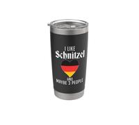 Mi piace Schnitzel e forse 3 Persone Funny Schnitzel tedesco Bicchiere termico in acciaio inox doppia parete