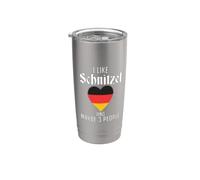 Mi piace Schnitzel e forse 3 Persone Funny Schnitzel tedesco Bicchiere termico in acciaio inox doppia parete