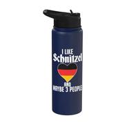 Mi piace Schnitzel e forse 3 Persone Funny Schnitzel tedesco Stainless Steel Insulated Water Bottle