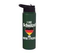 Mi piace Schnitzel e forse 3 Persone Funny Schnitzel tedesco Stainless Steel Insulated Water Bottle