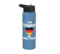 Mi piace Schnitzel e forse 3 Persone Funny Schnitzel tedesco Stainless Steel Insulated Water Bottle