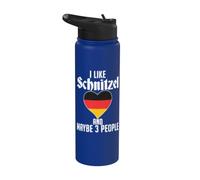 Mi piace Schnitzel e forse 3 Persone Funny Schnitzel tedesco Stainless Steel Insulated Water Bottle