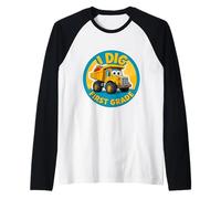 Mi Piace Un autocarro con cassone Ribaltabile di Prima elementare per Tornare a Scuola Trucker Boys Maglia con Maniche Raglan
