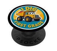 Mi piace un autocarro con cassone ribaltabile di prima elementare per tornare a scuola Trucker Boys PopSockets PopGrip Adesivo