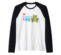 Mi Residencia es Puerto Rico Frog | Boricua Pride Graphic Maglia con Maniche Raglan