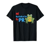 Mi Residencia es Puerto Rico Frog | Boricua Pride Graphic Maglietta