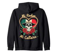 Mi Rodeo, Mi Cultura Teschio Fiori Felpa con Cappuccio