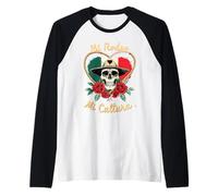 Mi Rodeo, Mi Cultura Teschio Fiori Maglia con Maniche Raglan