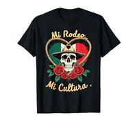 Mi Rodeo, Mi Cultura Teschio Fiori Maglietta