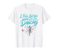 Mi Sento Meglio Quando Ballo, Grande Linea Danzante Maglietta, Uomo, Bianco, 4XL