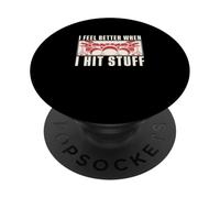 Mi sento meglio quando faccio qualcosa di divertente suonando la batteria per un batterista PopSockets PopGrip Adesivo