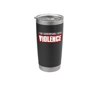 MI SONO A MANO CON LA VIOLENZA Bold Confident Uomo Bicchiere termico in acciaio inox doppia parete