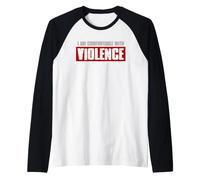 Mi Sono A Mano con LA VIOLENZA Bold Confident Uomo Maglia con Maniche Raglan