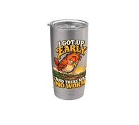 Mi sono alzato presto e non c'era nessun verme divertente uccello Bicchiere termico in acciaio inox doppia parete