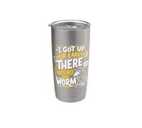 Mi sono alzato presto Non c'era nessun verme Grumpy Raven Bicchiere termico in acciaio inox doppia parete