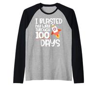 Mi Sono Fatto Strada in 100 Giorni di Divertente Spazio Scolastico Maglia con Maniche Raglan