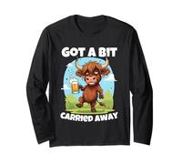 Mi sono un po 'portato via Slang scozzese Ubriaco Highland Cow Maglia a Manica