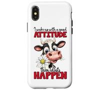 Mi sveglio con un buon atteggiamento, poi gli idioti accadono Custodia per iPhone X/XS