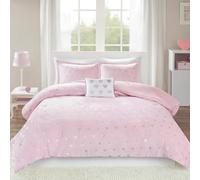 MI ZONE Intelligent Design Rosalie - Set di biancheria da letto in peluche stampato, colore: Rosa/Argento