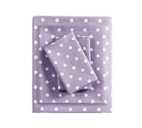 MI ZONE KIDS 100% Cotton Percale Set Lenzuola Ultra morbide, Cotone, Pois Viola, Completo
