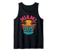 MIA 305 Miami Florida, festa retrò anni '80 sulla spiaggia del sud della Florida Canotta