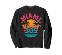 MIA 305 Miami Florida, festa retrò anni '80 sulla spiaggia del sud della Florida Felpa