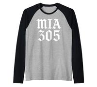 MIA 305 Miami Florida Heat South Floridian Beach Festa degli anni '80 Maglia con Maniche Raglan