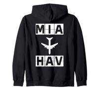 MIA a Hav Route Miami Havana Felpa con Cappuccio