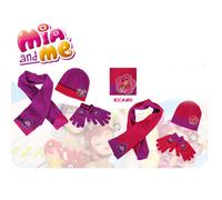 MIA E ME set sciarpa+guanti+cappello in morbida lana due fantasie da bambina