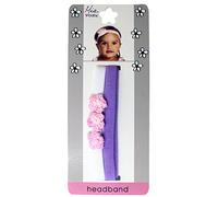 Mia Fasce per capelli per bambini, con fiori all'uncinetto su morbida spugna elastica in gomma sottile, per neonati, ragazze, baby shower, 2 pezzi