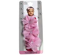 Mia Fascia per capelli per bambini, in chiffon, con strass al centro su elastico in raso, rosa (1 pz)