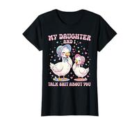 Mia Figlia E Io Parliamo di Te Oca Mamma Divertente Maglietta