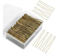 Mia Klein Forcine per capelli a forma di U, 6,1 cm, 250 pezzi, forcine professionali per acconciature per donne, ragazze e parrucchieri, include una scatola trasparente per acconciature e chignon