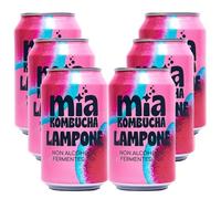 Mia Kombucha al Lampone - Tè Fermentato Naturale con Succo di Lampone - Ricco di Probiotici e Antiossidanti - Ideale per Digestione ed Energia - Bevanda Analcolica 330ml (6 Lattine)