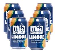 Mia Kombucha al Limone - Tè Fermentato Naturale con Succo di Limone - Ricca di Probiotici e Antiossidanti - Ideale per Digestione ed Energia - Bevanda Analcolica 330ml (6 Lattine)