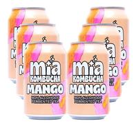 Mia Kombucha al Mango - Tè Fermentato Naturale con Succo di mango - Sapore Dolce e Intenso con Finale Acidulo - Ricca di Probiotici e Antiossidanti - Bevanda Analcolica 330ml (6 Lattine, Mango)