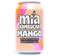 Mia Kombucha al Mango - Tè Fermentato Naturale con Succo di mango - Sapore Dolce e Intenso con Finale Acidulo - Ricca di Probiotici e Antiossidanti - Bevanda Analcolica 330ml (1 Lattina, Mango)