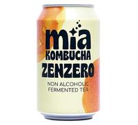 Mia Kombucha allo Zenzero - Tè Fermentato Naturale con Succo di zenzero Italiano - Note Agrumate e Speziate - Ricca di Probiotici e Antiossidanti - Bevanda Analcolica 330ml (1 Lattina, Zenzero)