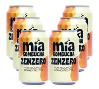 Mia Kombucha allo Zenzero - Tè Fermentato Naturale con Succo di Zenzero Italiano - Note Agrumate e Speziate - Ricca di Probiotici e Antiossidanti - Bevanda Analcolica 330ml (6 Lattine)