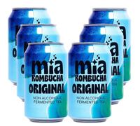 Mia Kombucha Original - Tè Fermentato Naturale con Note di Mela e Tè Verde - Ricca di Probiotici e Antiossidanti - Ideale per Digestione ed Energia - Bevanda Analcolica 330ml (6 Lattine, Original)
