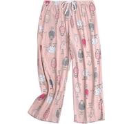 MIA LUCCE Pantaloni pigiama da donna 3/4, Pecora rosa, XXL