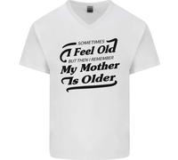 Mia Madre È Anziani 30th 40th 50th Compleanno Uomo Scollo A V Cotone T-Shirt