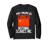 Mia Mamma è Cinese Niente Mi spaventa Mamma Divertente Maglia a Manica