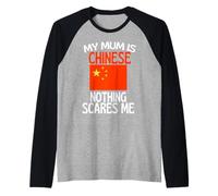 Mia Mamma è Cinese Niente Mi spaventa Mamma Divertente Maglia con Maniche Raglan